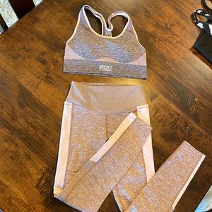 Pink,cozy,XS, leisure pant, with pink sport bra (small)